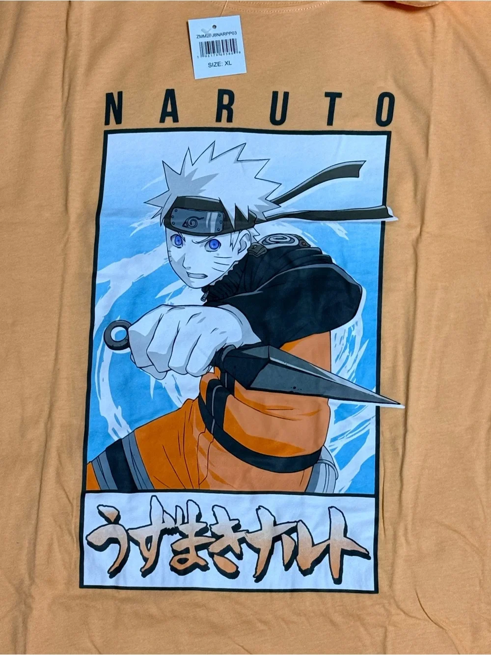 New Men’s Shippuden Naruto T-Shirt & Shorts Sleep Set Orange/Navy Size XL